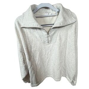 Gap Half Zip Pullover Women Large Pale Grey Heat Excellent Fleece Sweatshirt L